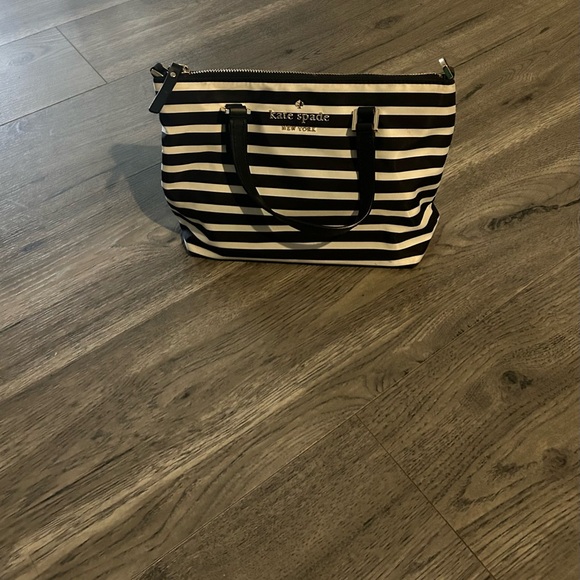 EUC♠️Kate Spade♠️ small striped nylon tote with/ crossbody strap - Picture 4 of 8